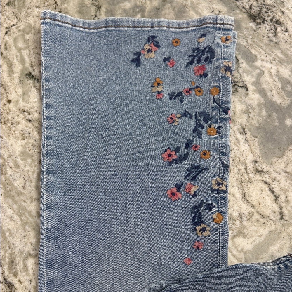 Jessica Simpson Light Blue Embroidered Flare Jeans - Picture 7 of 8